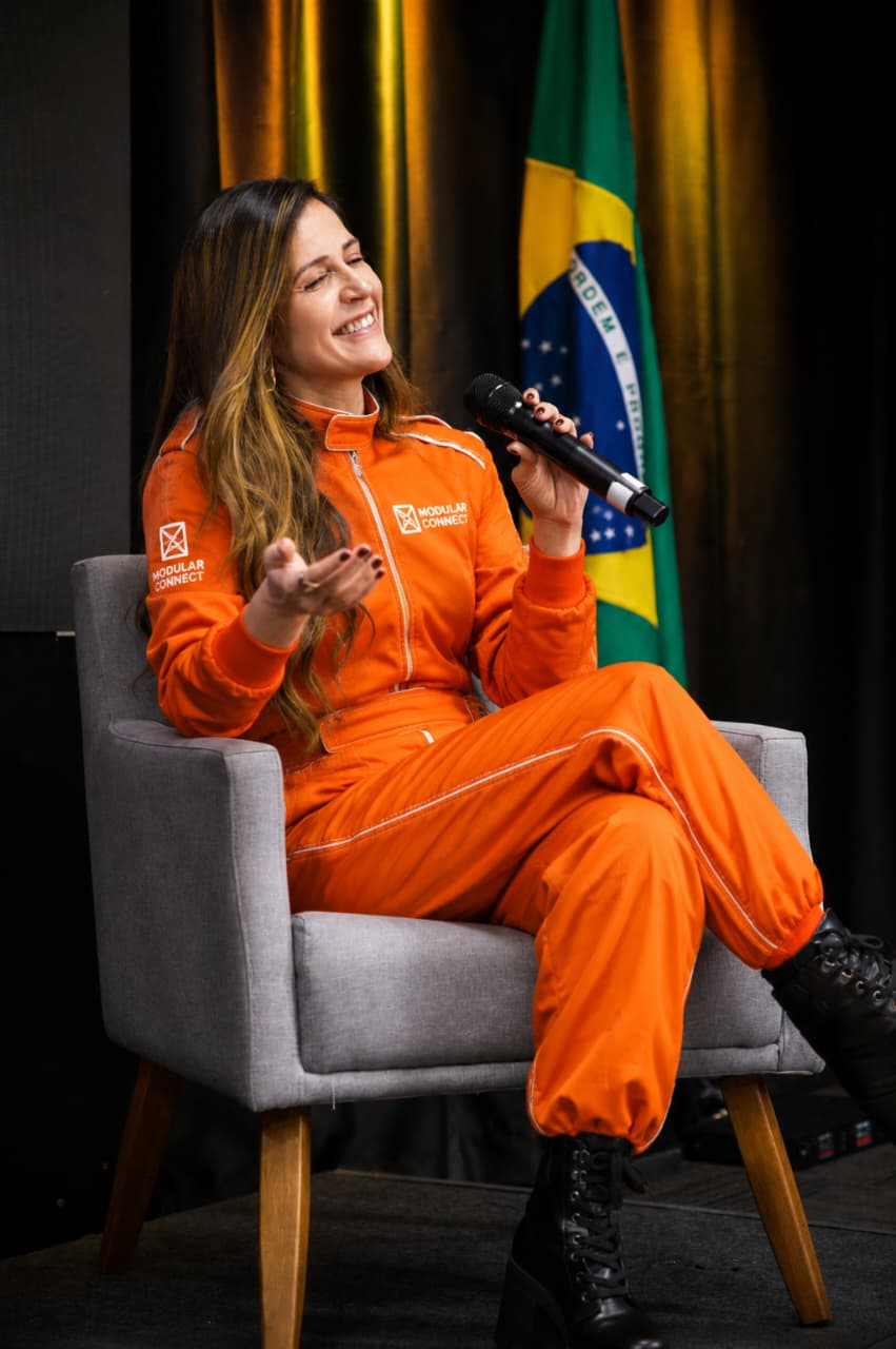 Katia Soares durante evento da Modular Connect