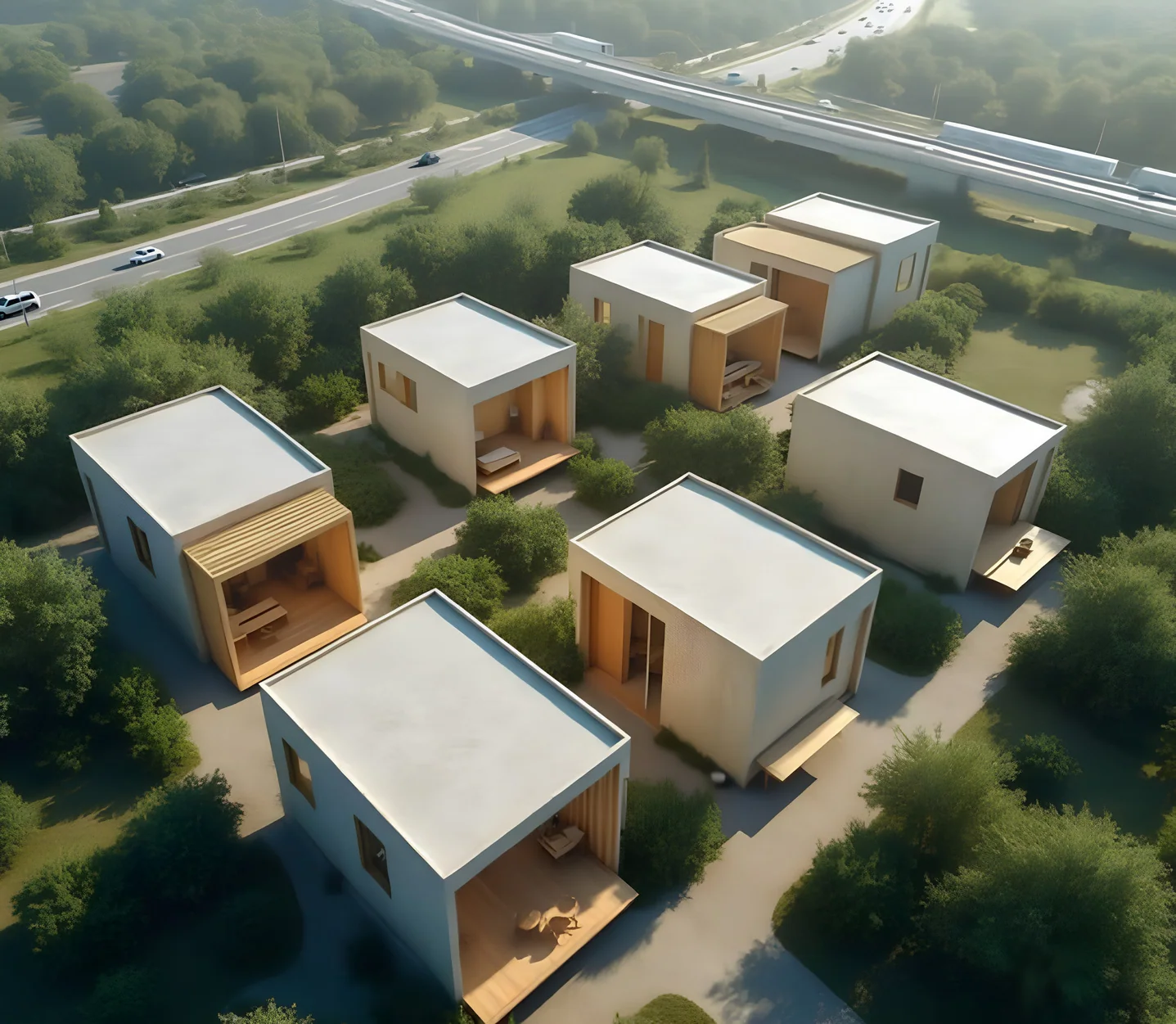 Empreendimento modular visto de cima